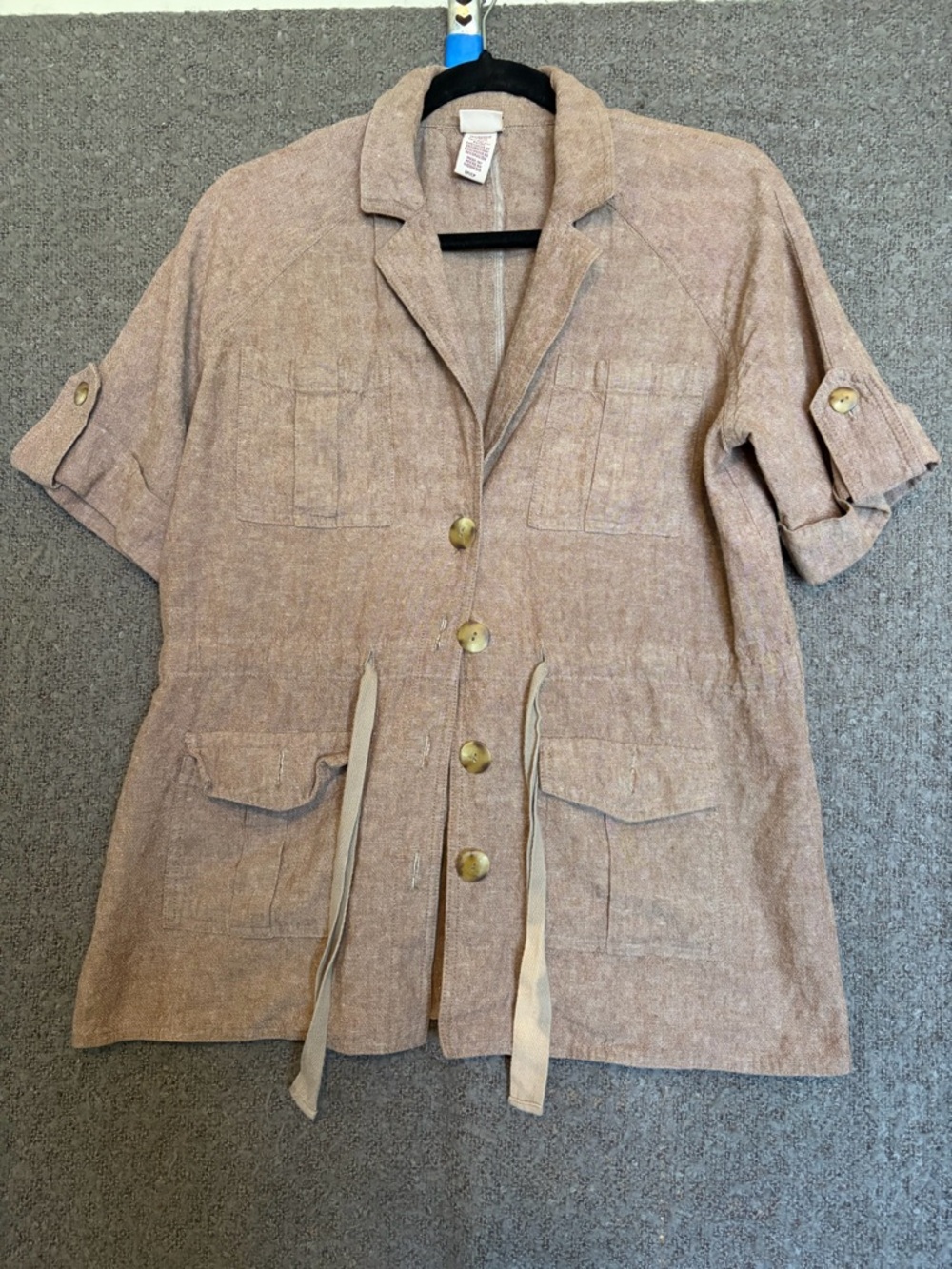 Covington Tan Utility Short Sleeve Button Jacket